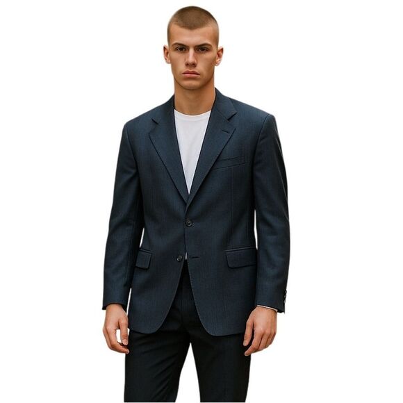 EVAN-PICONE Men’s Wool Blazer Jacket Black Size 46 USA - Picture 1 of 10